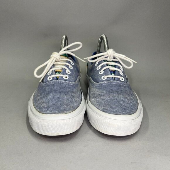 Vans Shoes Women’s Size 7.5 Salt Washed Blue Low Retro Lace Up Skate Sneakers - Picture 2 of 10